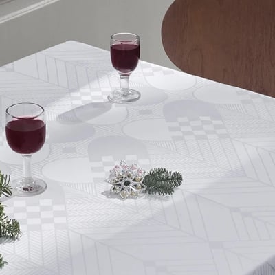 Christmas tablecloth 140 x 310 cm – white