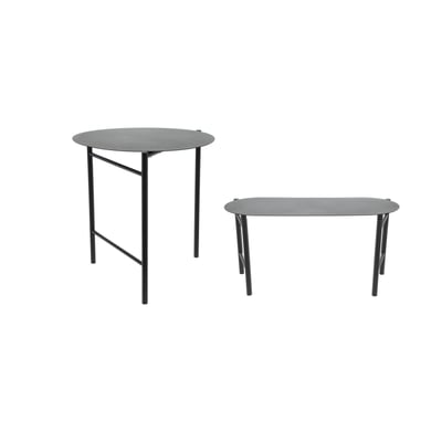 Disc garden table + bench, black