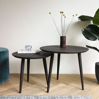 Coffee table black oiled oak (set)