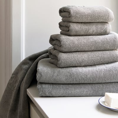 Håndklæder 10 stk, økologisk - light grey