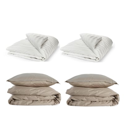 Silk duvet 2 pcs & bed linen Sand 220 cm