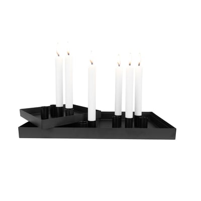Magnetic tray with candle holders