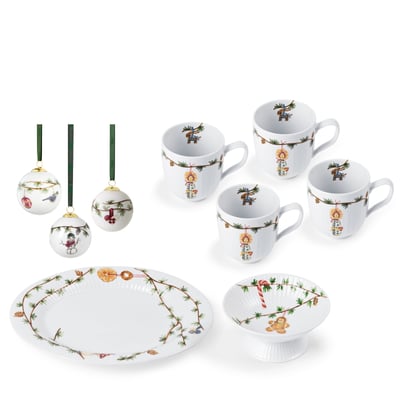 Hammershøi Christmas plate, baubles, cups and bowl