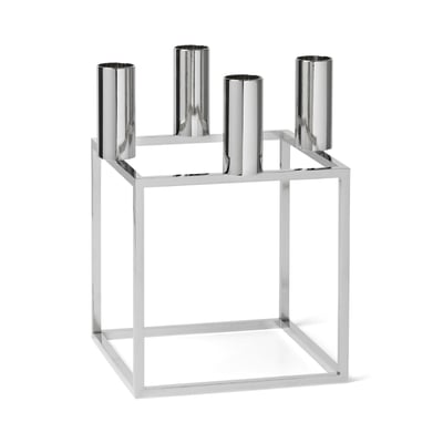 Cube 4 candlestick, nickel plated