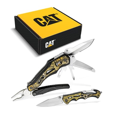 Cat Multi-Tool 7-i-1 + Kniv Gaveæske sæt