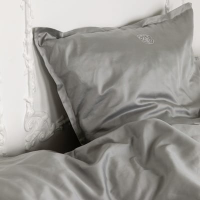 PLAIN GOTS bedding 2 sets with 4 pillowcases, light gray - 220 cm