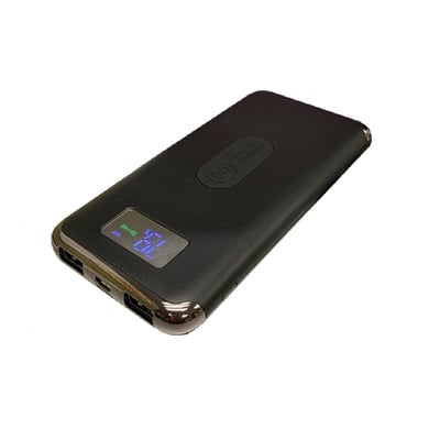 Power bank with wireless charging and digital display, 8000 mAh