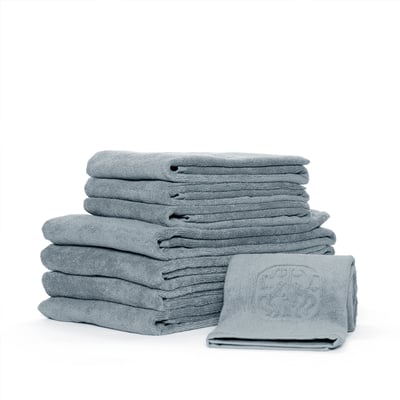 Damask håndklæder 8 stk, Ocean Grey