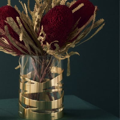 Tangle vase 16.5 cm - brass