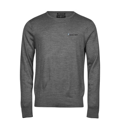 Crew neck knit, Mens Grey melange