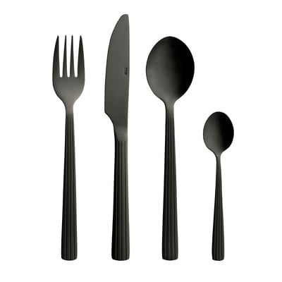 Cutlery 16 pieces, matte black