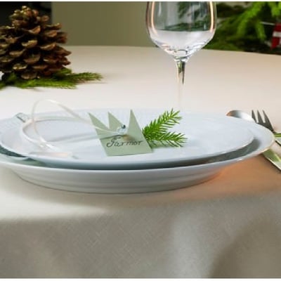 White ribbed plate, 22 cm.- 1 pc