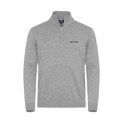 Oakville Half Zip Sweater, Mens Grey melange