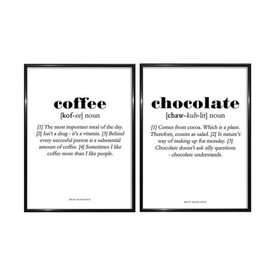 Posters in black Frame Choko / Coffee