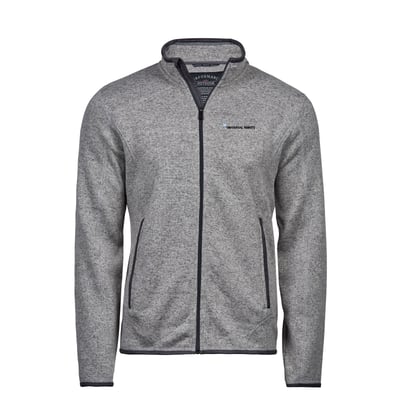 Knitted fleece jacket in grey melange, unisex